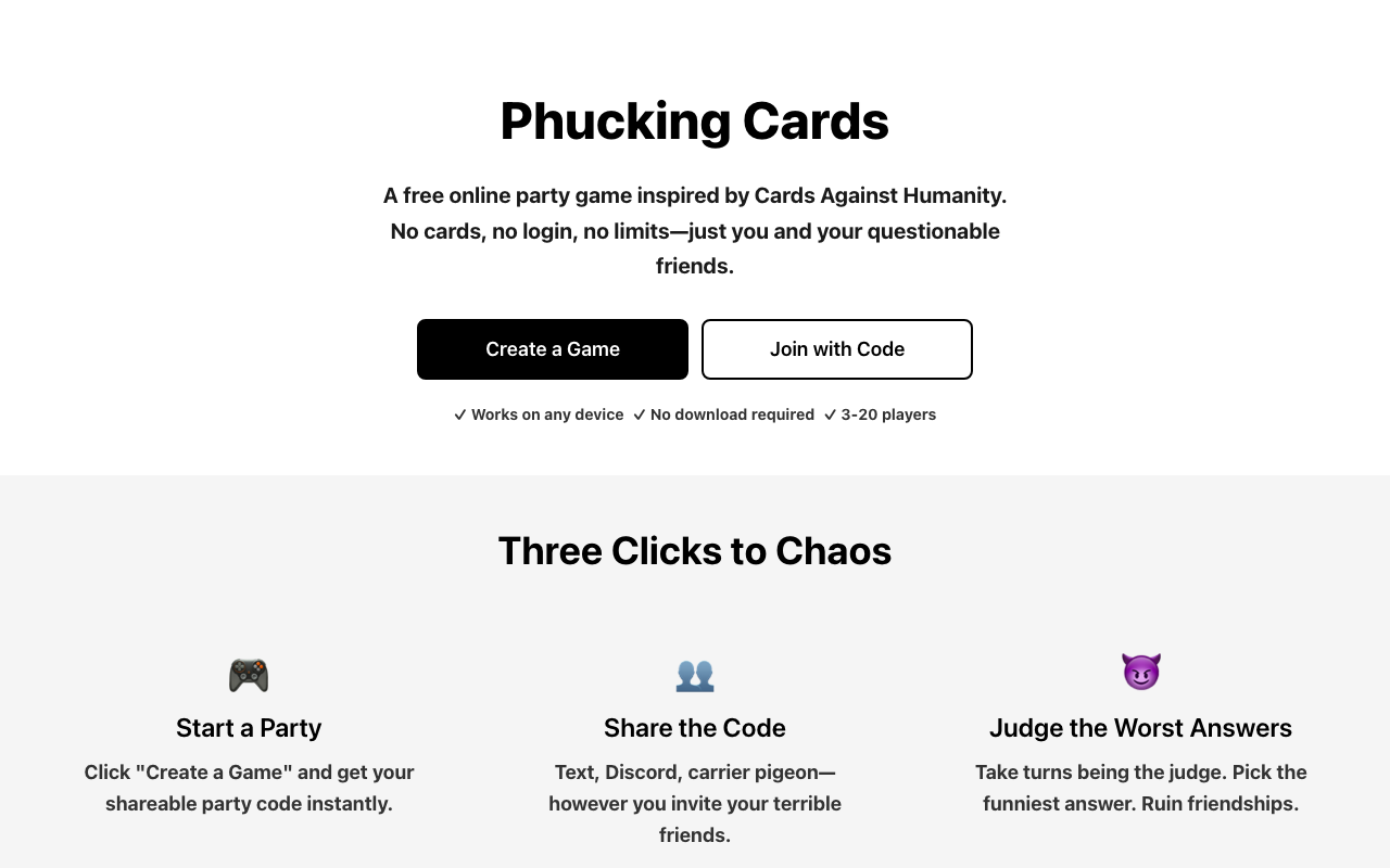 Phucking Cards screenshot